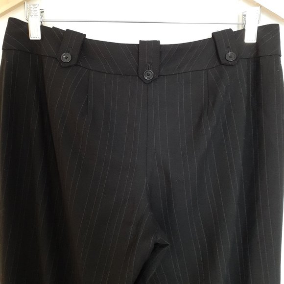 Ann Taylor Wool Blend Pinstripe Trousers Black Size 6 - Picture 5 of 11